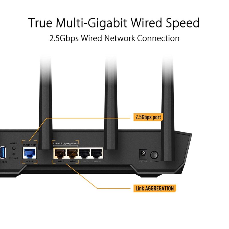Asus TUF Gaming AX4200 4200Mbps Dual Band WiFi 6 Multi-Gigabit VPN Fusion AiProtection Pro Aimesh Gaming Router