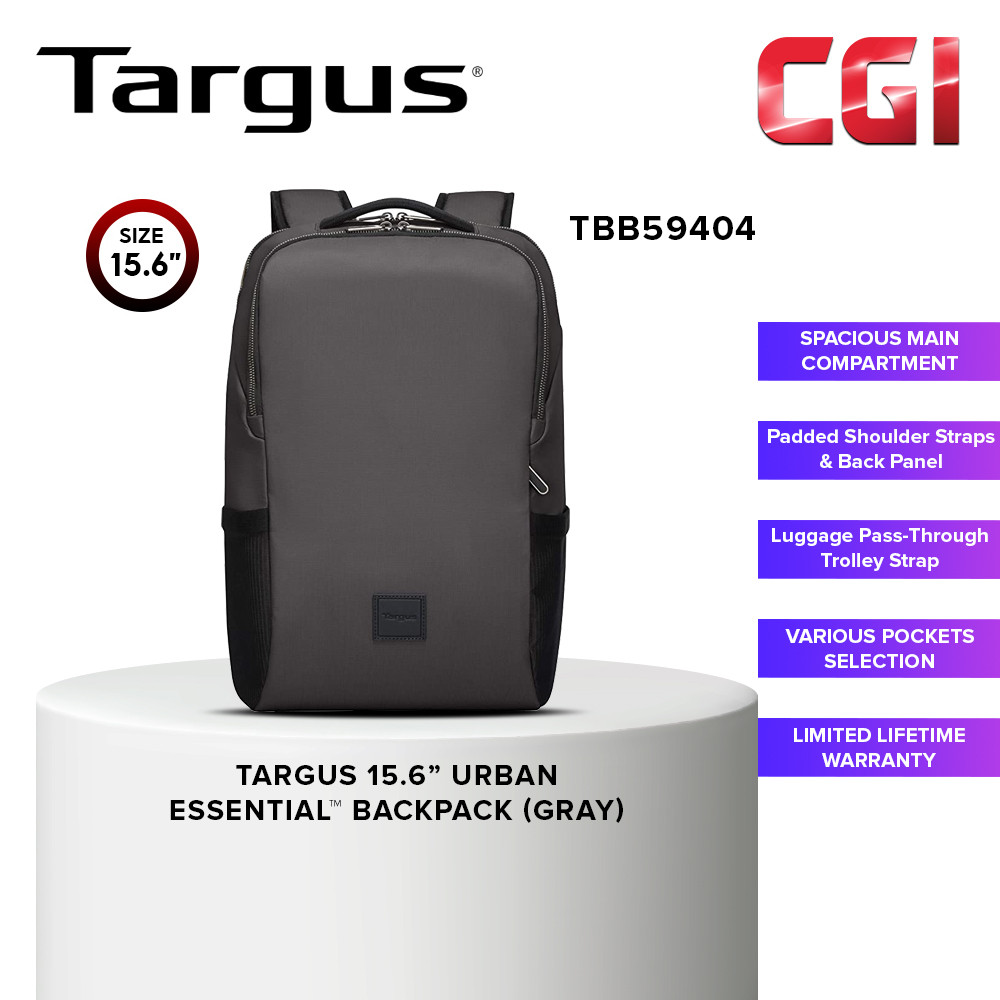Targus 15.6? Urban Essential™ Backpack - Grey (TBB59404GL)