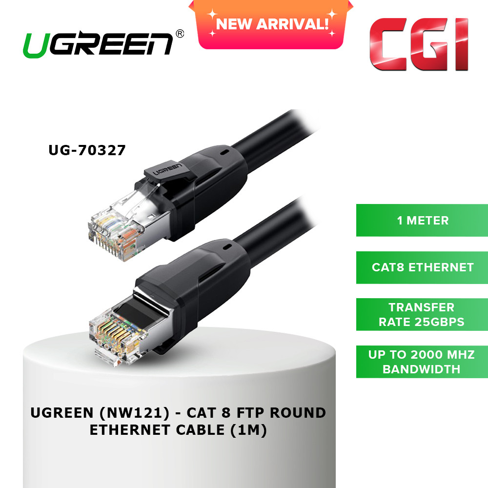 Ugreen (NW121) 70327 Cat 8 FTP Round Ethernet Cable (1M)