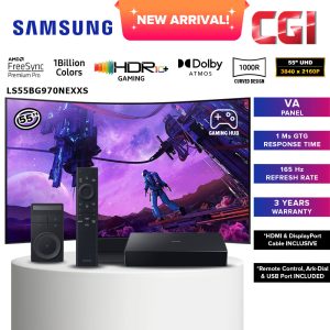 Samsung 55" Odyssey Ark LS55BG970NEXXS 4K HDR10+ 165Hz 1ms Freesync Premium Pro Quantum HDR2000 Ergonomic Curved Gaming Monitor