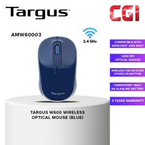 Targus W600 Wireless Optical Mouse - Blue (AMW60003)