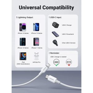 UGREEN (US304) 70524 Lightning to Type C 2.0 Cable (1.5M) - Sliver