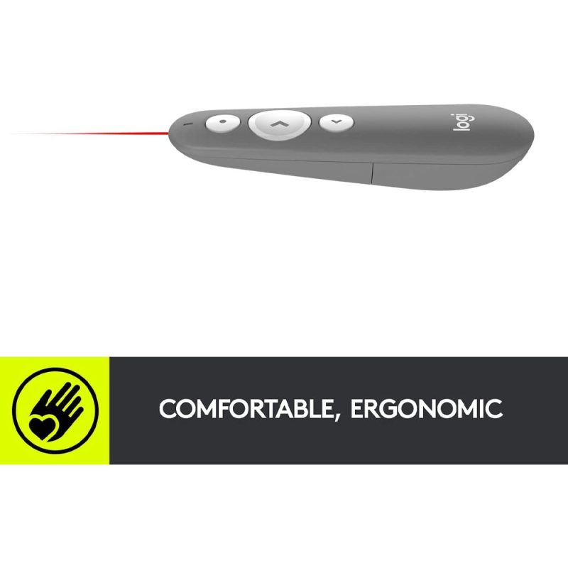 Logitech R500s Laser Presentation Remote with Red Laser Pointer - 910-006522 (Mid Grey)