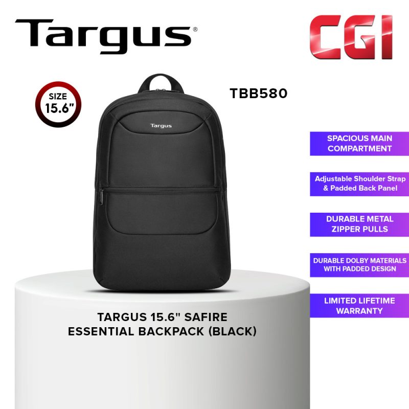 Targus 15.6" Safire Essential Backpack - Black (TBB580)