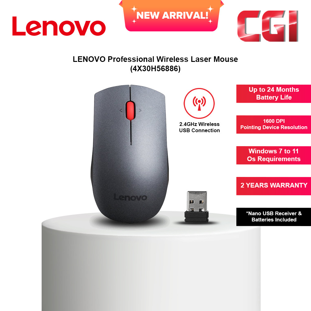 Lenovo Professional Wireless Laser Mouse - 4X30H56886