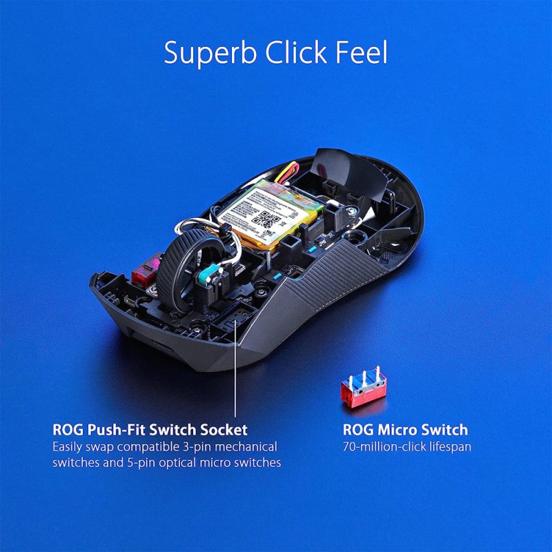 Asus P709 ROG Keris Wireless AimPoint 36,000DPI SpeedNova Tri-mode Lightweight Gaming Mouse
