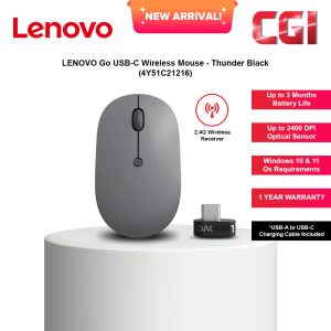 Lenovo Go USB-C Wireless Mouse (Thunder Black)