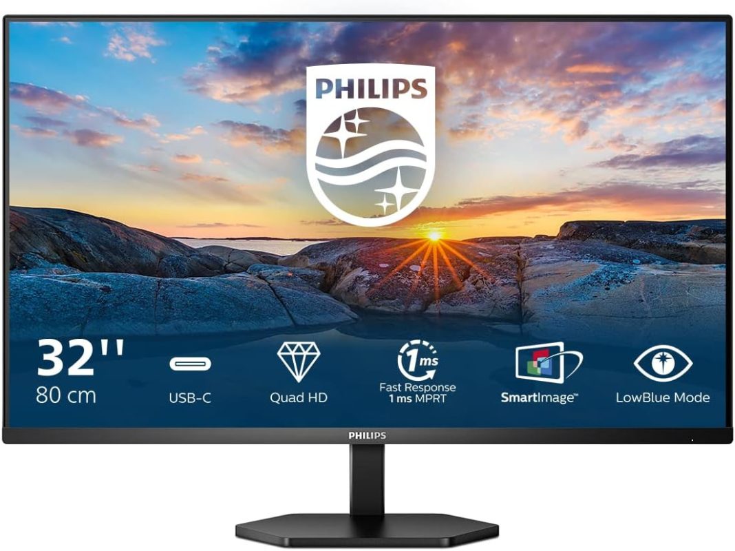 Philips 31.5" 32E1N3600LA VA QHD 75Hz 1ms AMD Freesync 1ms Build-In Speaker USB-C Multi Purpose Monitor