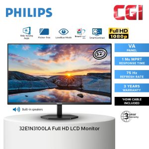 Philips 31.5" 32E1N3100LA VA FHD 75Hz 1ms Adaptive Sync Build-In Speaker Gaming Monitor