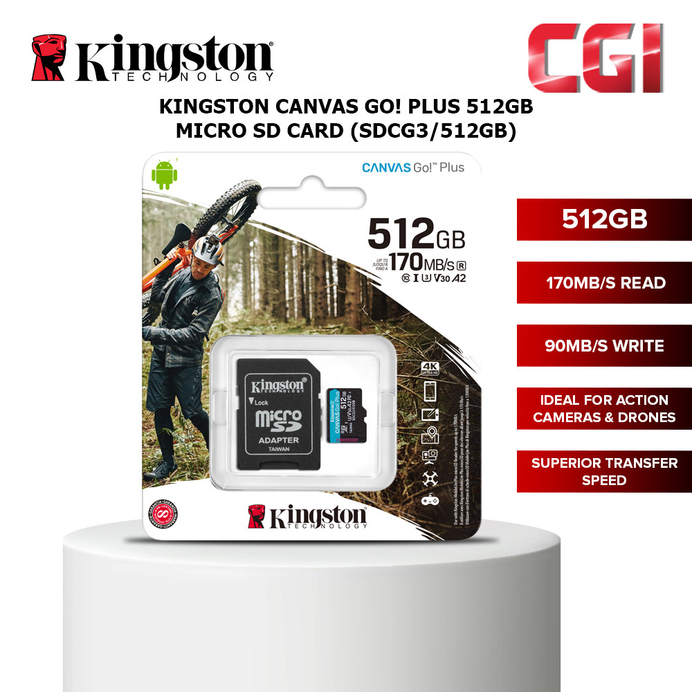 Kingston Canvas Go Plus 512GB Micro SD Card - SDCG3/512GB