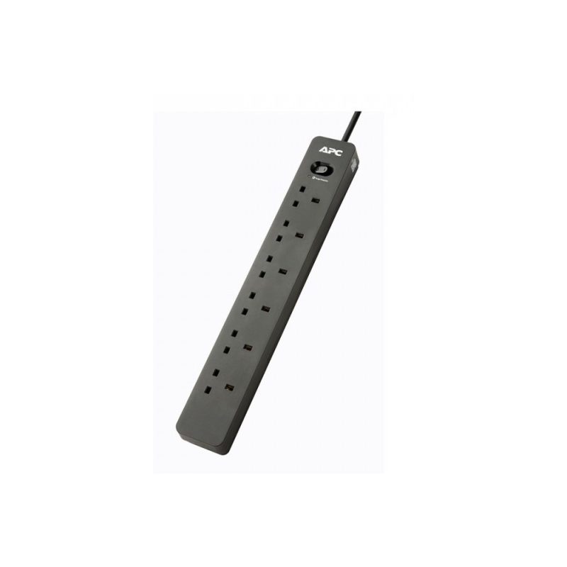APC SurgeArrest Essential 2 Metre 250V 6 Outlets Surge Protector - PME6B-UK
