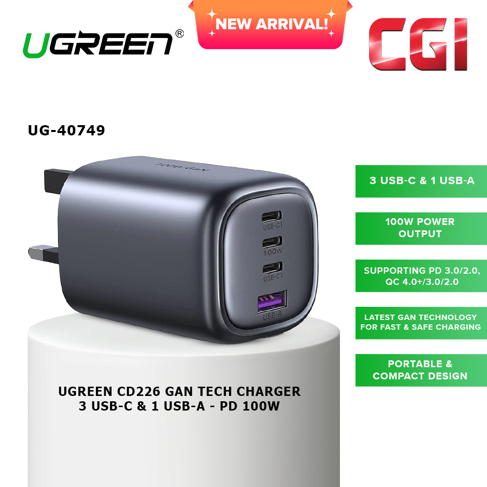 Ugreen (CD226) 40749 Gan Tech 100W USB C Charger