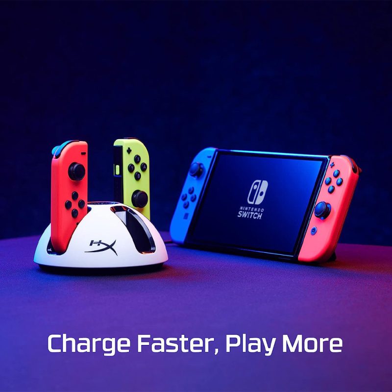 HyperX ChargePlay Quad 2|Joy-Con Charging Station - White-Red (6Y2G7AA)