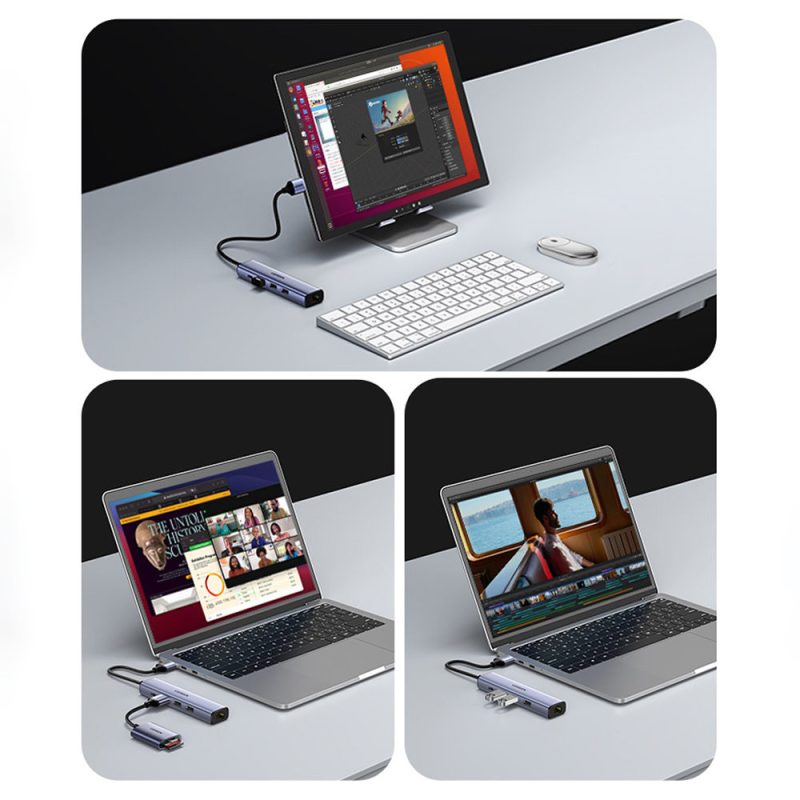 Ugreen (CM475) 20932 - USB-C To Gigabit Ethernet  c/w3 USB-A & USB-C PD
