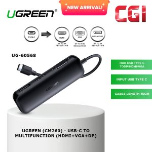 Ugreen (CM260) 60568 3-in-1 USB-C to Multifunction (HDMI+VGA+DP)