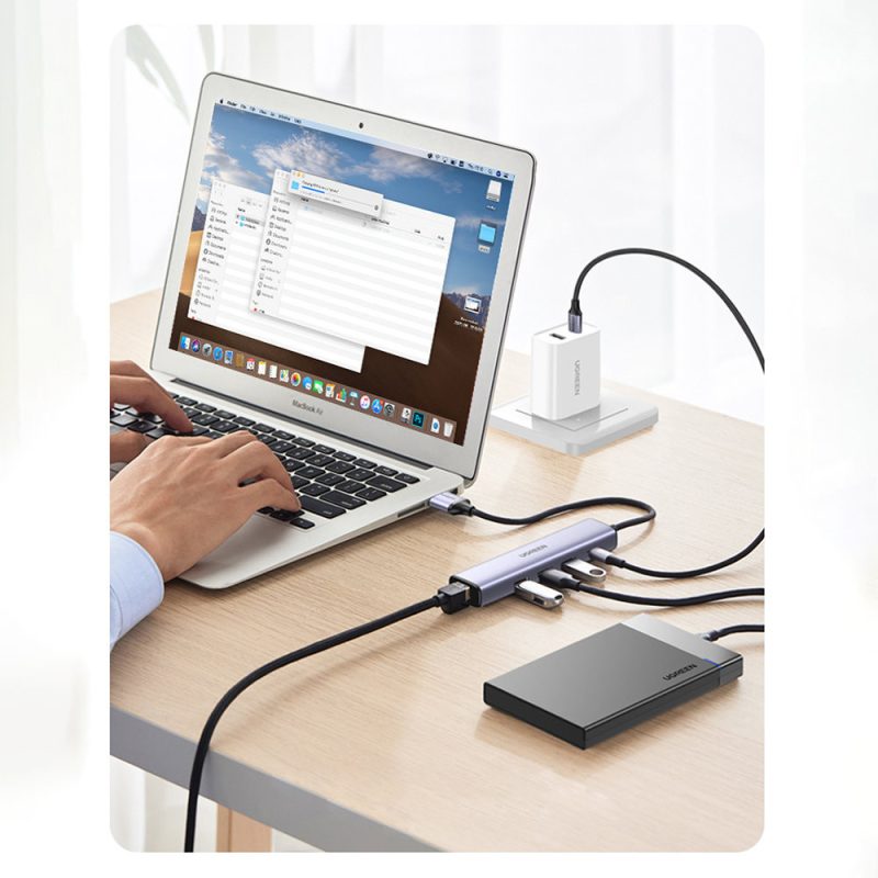 Ugreen (CM475) 20932 - USB-C To Gigabit Ethernet  c/w3 USB-A & USB-C PD