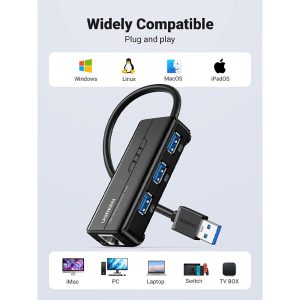 Ugreen 20265 USB 2.0 Hub with Gigabit Ethernet Adapter