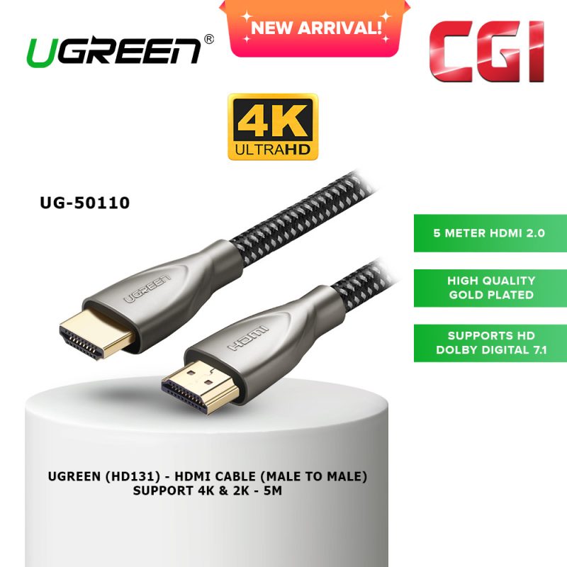 Ugreen 50110 4K HDMI Male to Male Cable (5M)