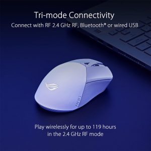 Asus P711 ROG Gladius III Wireless AimPoint 36,000DPI SpeedNova Tri-mode Lightweight Gaming Mouse - Moonlight White