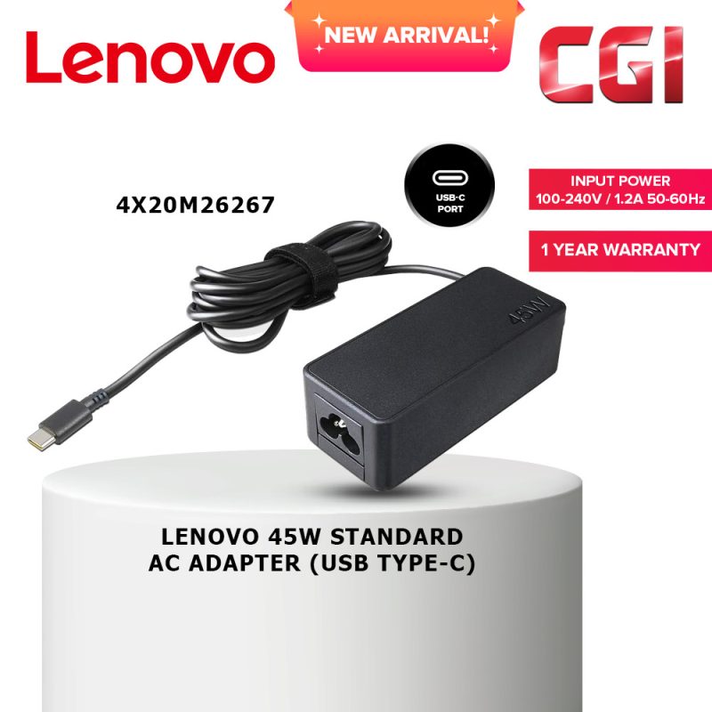 Lenovo 45W Standard USB Type-C AC Adapter - 4X20M26267