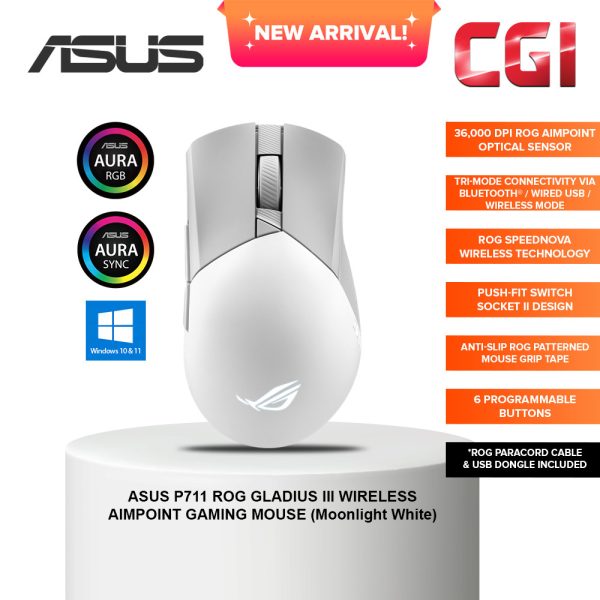 Asus P711 ROG Gladius III Wireless AimPoint 36,000DPI SpeedNova Tri ...