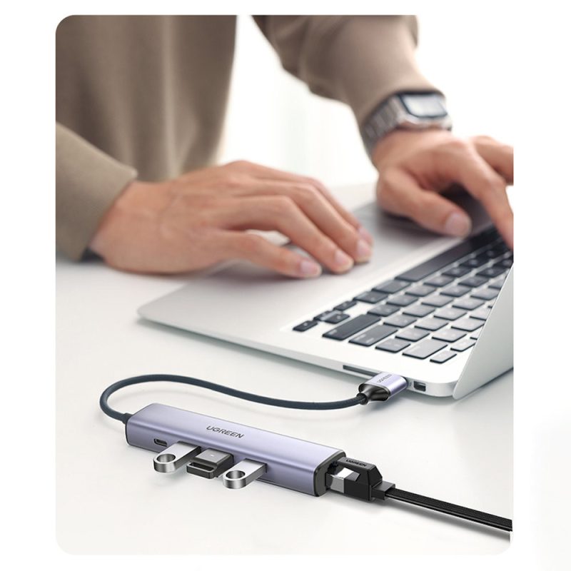Ugreen (CM475) 20932 - USB-C To Gigabit Ethernet  c/w3 USB-A & USB-C PD