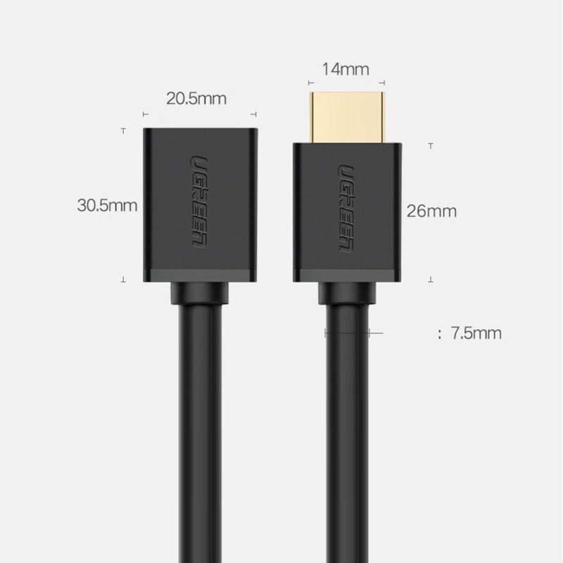 Ugreen (HD107) 10141 4K 3D HDMI Male to Female Extension Cable (1M)