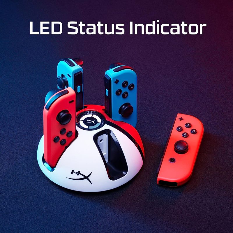 HyperX ChargePlay Quad 2|Joy-Con Charging Station - White-Red (6Y2G7AA)