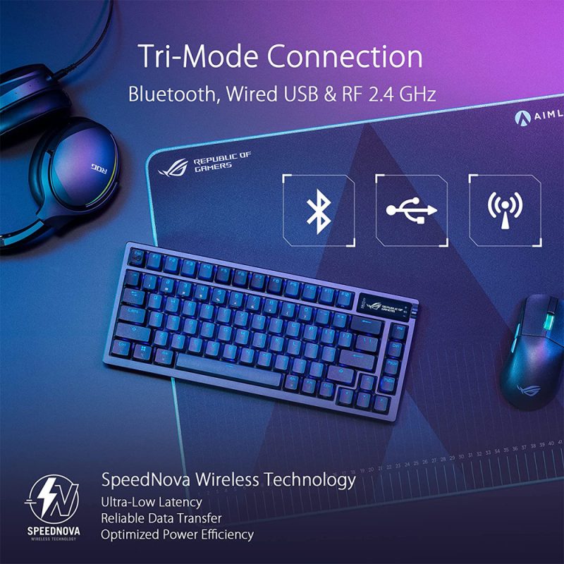 Asus M701 ROG Azoth OLED Display SpeedNova NX Mechanical Gaming Keyboard - Brown Switch