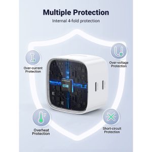 Ugreen (CD216) 60623 Gan Tech 65W PD USB-C Charger - White