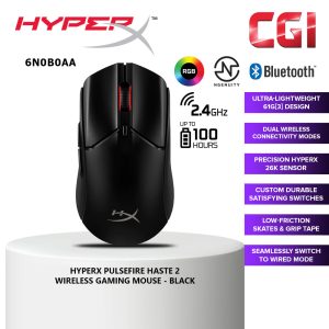 HyperX Pulsefire Haste 2 Wireless Ultra-Lightweight Gaming Mouse - Black (6N0B0AA)