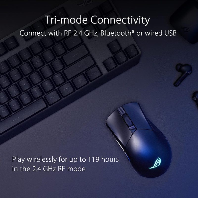 Asus P709 ROG Keris Wireless AimPoint 36,000DPI SpeedNova Tri-mode Lightweight Gaming Mouse