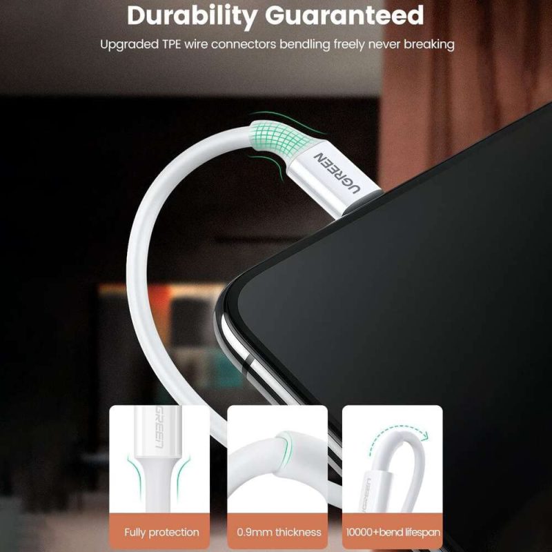 Ugreen (US155) 20728 USB A to Lighting Sync & Charging Cable (1M) - White