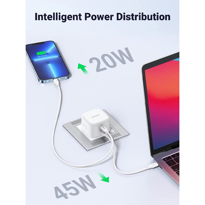 Ugreen (CD216) 60623 Gan Tech 65W PD USB-C Charger - White