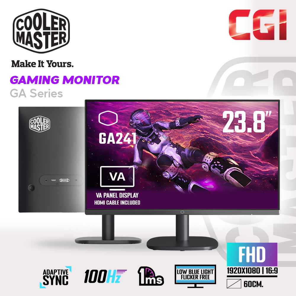 Cooler Master 23.8" GA241 VA FHD 100Hz 1ms Adaptive Sync Gaming Monitor