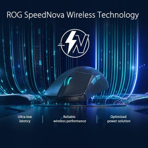 Asus P713 ROG Harpe Ace Aim Lab Edition Tri-Mode Aimpoint SpeedNova Ultra-Lightweight Wireless Gaming Mouse-Black
