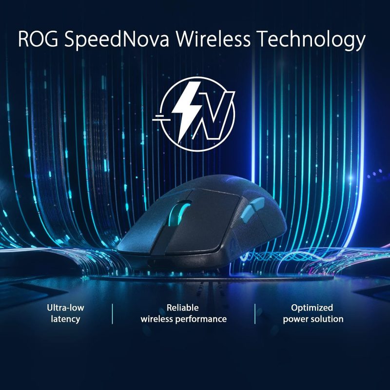 Asus P713 ROG Harpe Ace Aim Lab Edition Tri-Mode Aimpoint SpeedNova Ultra-Lightweight Wireless Gaming Mouse-Black