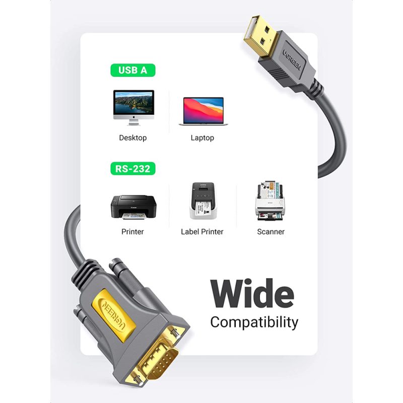 Ugreen (CR104) 20210 USB to DB9 RS-232 Adapter Cable (1M)