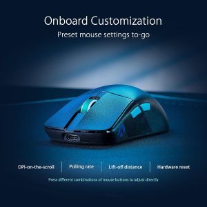 Asus P713 ROG Harpe Ace Aim Lab Edition Tri-Mode Aimpoint SpeedNova Ultra-Lightweight Wireless Gaming Mouse-Black