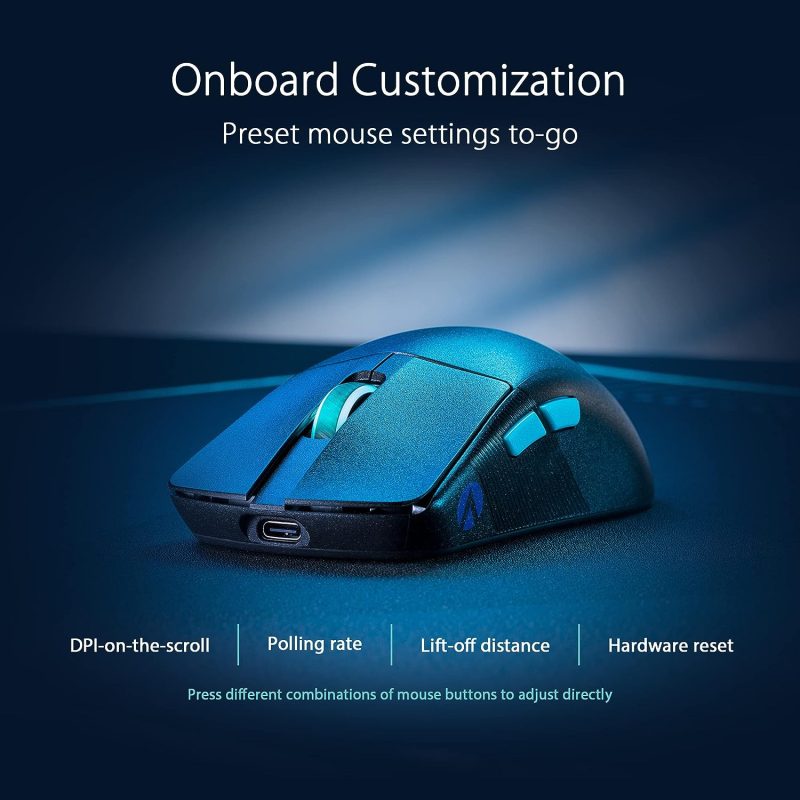 Asus P713 ROG Harpe Ace Aim Lab Edition Tri-Mode Aimpoint SpeedNova Ultra-Lightweight Wireless Gaming Mouse-Black