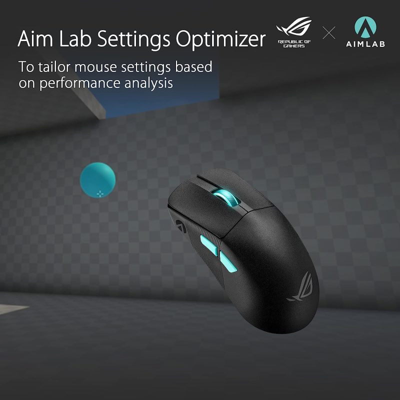 Asus P713 ROG Harpe Ace Aim Lab Edition Tri-Mode Aimpoint SpeedNova Ultra-Lightweight Wireless Gaming Mouse-Black