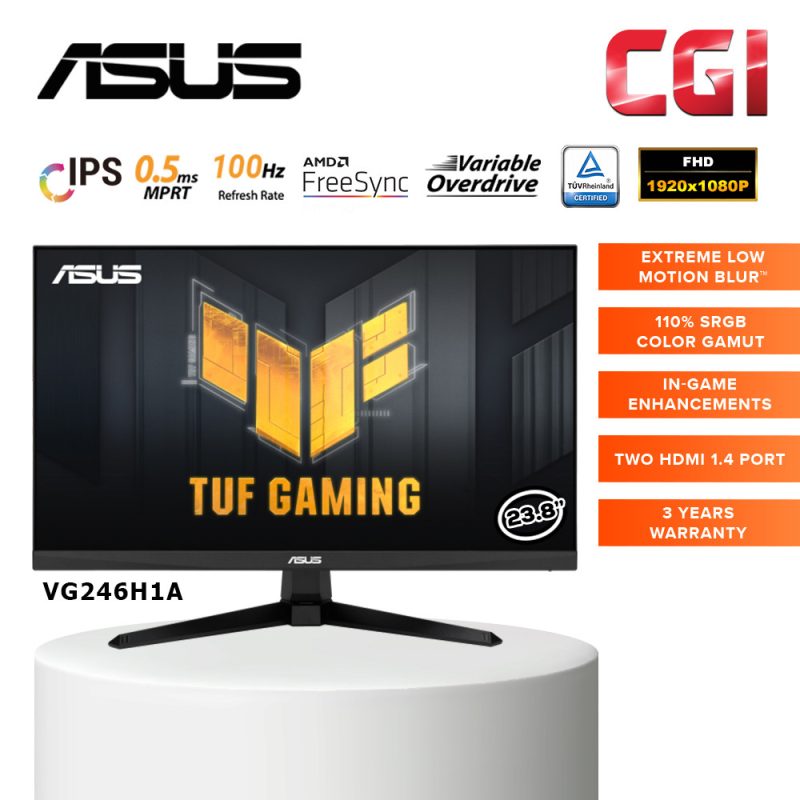 Asus TUF Gaming VG246H1A 23.8" IPS 100Hz 0.5ms FHD Freesync Gaming Monitor