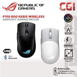 Asus P709 ROG Keris Wireless AimPoint 36,000DPI SpeedNova Tri-mode Lightweight Gaming Mouse