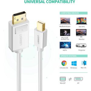 Ugreen (MD105) 10477 Mini DP to DP Cable (1.5M) - Black