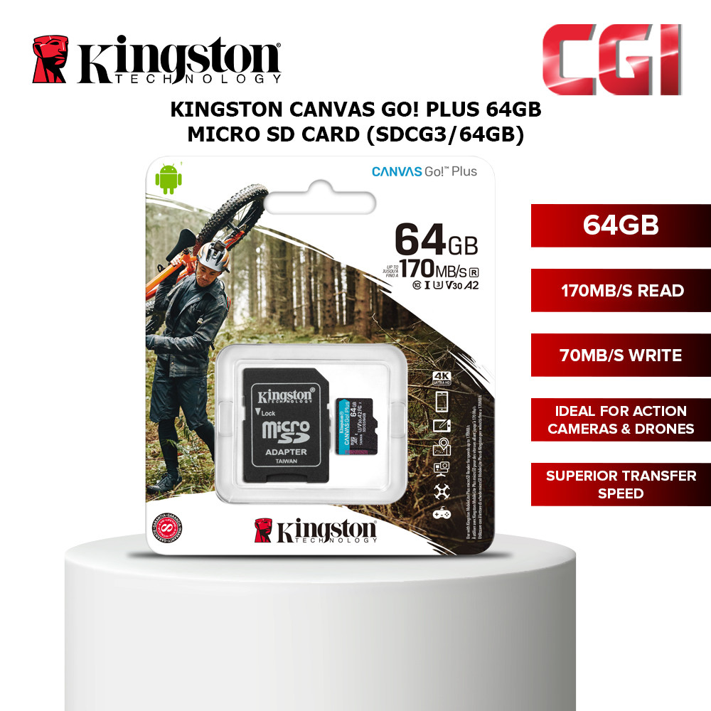 Kingston Canvas Go Plus 64GB Micro SD Card - SDCG3/64GB