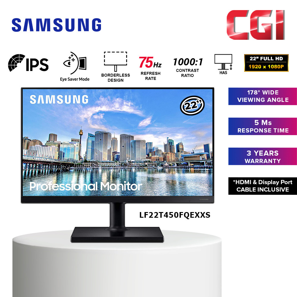 Samsung 22" LF22T450FQEXXS 5ms 75Hz IPS Freesync Professional Monitor
