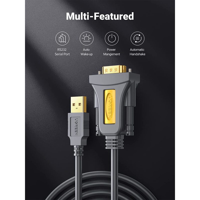 Ugreen (CR104) 20210 USB to DB9 RS-232 Adapter Cable (1M)