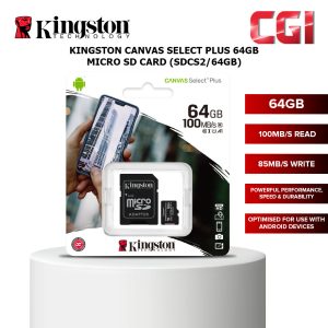 Kingston Canvas Select Plus 64GB Micro SD Card - SDCS2/64GB