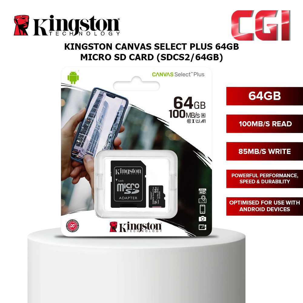 Kingston Canvas Select Plus 64GB Micro SD Card - SDCS2/64GB