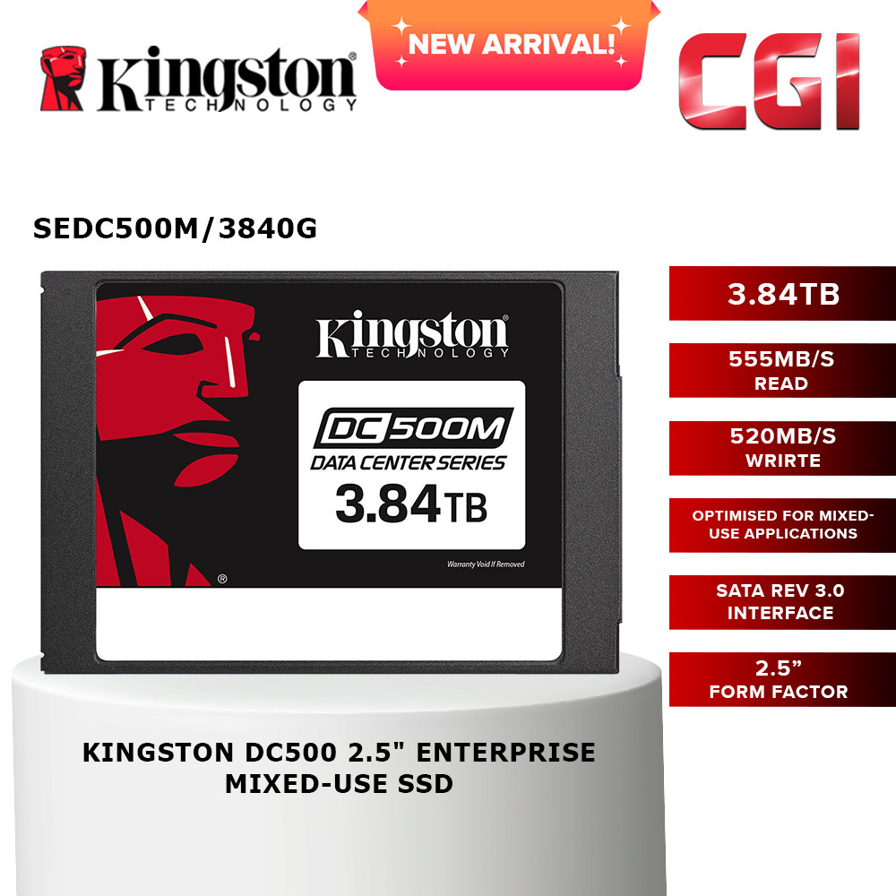 Kingston 3.84TB DC500 2.5" Mixed-Use Enterprise SSD - SEDC500M/3840G